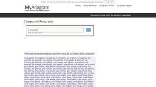 
                            8. Compound Anagrams: congenial | MyAnagram