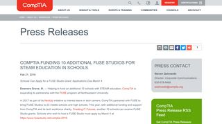 
                            4. CompTIA Funding 10 Additional FUSE Studios for STEAM Education ...