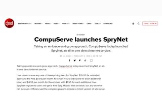 
                            6. CompuServe launches SpryNet - CNET