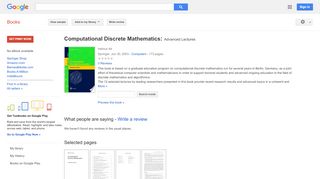 
                            8. Computational Discrete Mathematics: Advanced Lectures