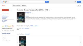 
                            8. Computer Course: Windows 7 and Office 2010, 1e