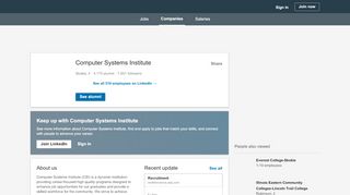 
                            9. Computer Systems Institute | LinkedIn