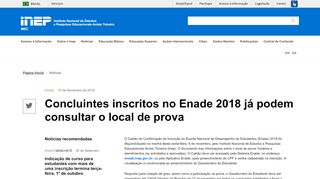 
                            4. Concluintes inscritos no Enade 2018 já podem consultar o ...