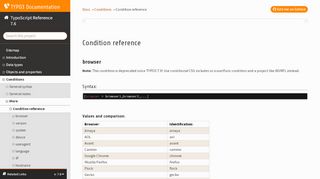 
                            6. Condition reference - TYPO3 Documentation