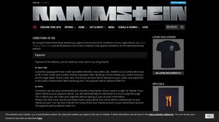 
                            8. Conditions of Use - official Rammstein Merchandise Store