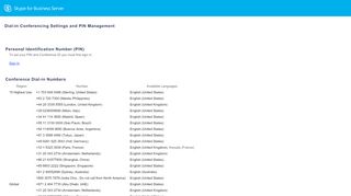 
                            3. Conferencing Dial-In Page - Skype for Business 2015