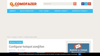 
                            6. Configurar hotspot zon@fon - Como Fazer