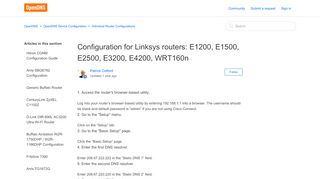 
                            8. Configuration for Linksys routers: E1200, E1500, E2500 ...