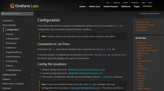 
                            5. Configuration | Grafana Documentation