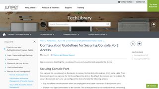 
                            5. Configuration Guidelines for Securing Console ... - Juniper Networks
