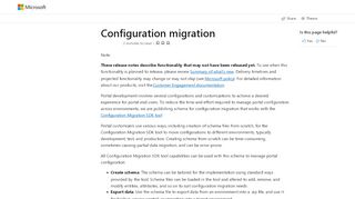 
                            1. Configuration migration - Release Notes | Microsoft Docs