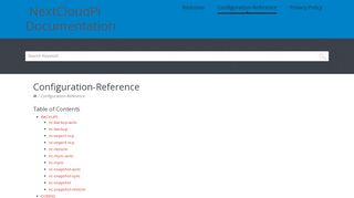 
                            11. Configuration-Reference | NextCloudPi Documentation