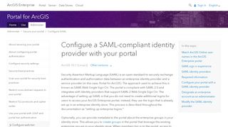 
                            8. Configure a SAML-compliant identity provider with your portal ...