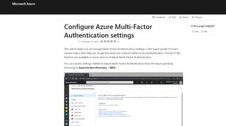 
                            2. Configure Azure Multi-Factor Authentication - Azure Active Directory ...