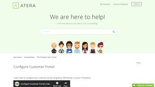 
                            2. Configure Customer Portal – Atera Support