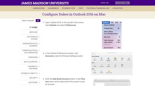 
                            9. Configure Dukes in Outlook 2016 on Mac - James Madison University