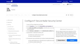 
                            2. Configure F-Secure Radar Security Center