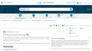 
                            1. configure local ssh login - Cisco Community