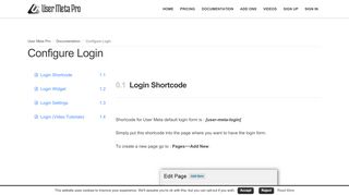 
                            5. Configure Login | User Meta Pro - WordPress user management plugin