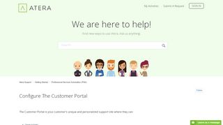 
                            4. Configure the Customer Portal (New) – Atera Support