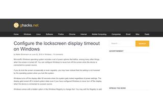 
                            7. Configure the lockscreen display timeout on Windows - gHacks Tech ...