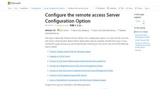 
                            9. Configure the remote access Server Configuration Option ...