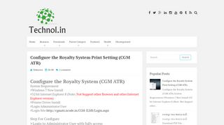 
                            2. Configure the Royalty System Print Setting (CGM …