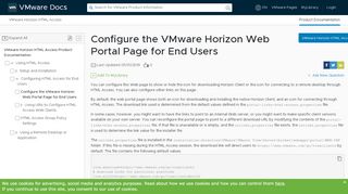 
                            9. Configure the VMware Horizon Web Portal Page for End Users