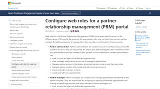 
                            1. Configure web roles for a partner portal in Dynamics 365 for Customer ...
