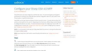 
                            5. Configure your Sharp OSA 4.0 MFP for Udocx