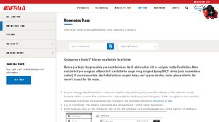 
                            4. Configuring a Static IP Address on a Buffalo TeraStation