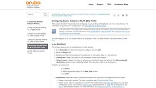 
                            6. Configuring Access Rules for a WLAN SSID Profile - Aruba Networks