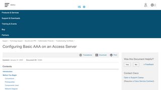 
                            1. Configuring Basic AAA on an Access Server - Cisco