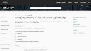 
                            8. Configuring Junos OS to Display a System Login Message ...