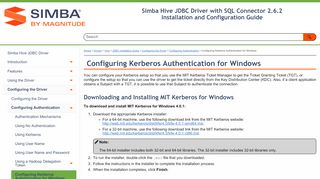 
                            7. Configuring Kerberos Authentication for Windows | Hive