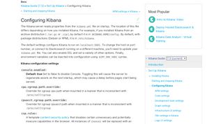 
                            2. Configuring Kibana | Kibana User Guide [7.3] | Elastic