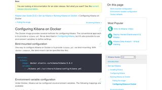 
                            2. Configuring Kibana on Docker | Kibana User Guide [5.0] | Elastic