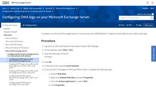 
                            2. Configuring OWA logs on your Microsoft Exchange Server - IBM