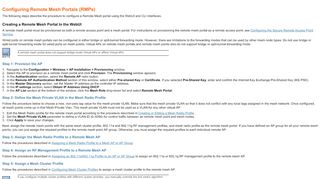 
                            3. Configuring Remote Mesh Portals (RMPs) - Aruba Networks