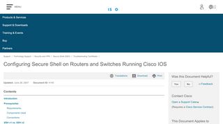 
                            10. Configuring Secure Shell on Routers and Switches Running ...