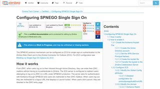 
                            5. Configuring SPNEGO Single Sign-On - Zimbra :: Tech Center