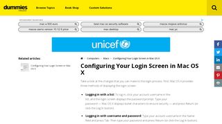 
                            3. Configuring Your Login Screen in Mac OS X - dummies