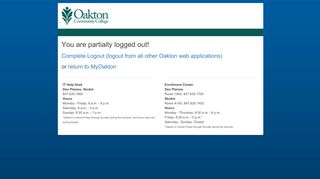 
                            2. Confirm Logout - login.oakton.edu