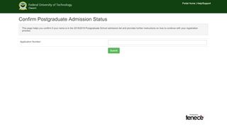 
                            5. Confirm Postgraduate Admission Status - FUTO portal