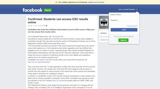 
                            8. Confirmed: Students can access CXC results online | Facebook