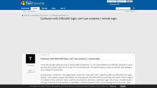 
                            7. Confusion with Office365 login, can't use onedrive / remote login ...