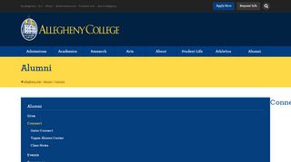 
                            8. Connect « Alumni | Allegheny College - Meadville, PA