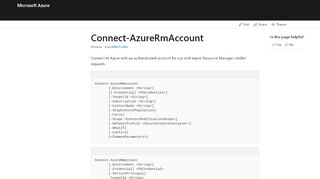 
                            1. Connect-AzureRmAccount (AzureRM.Profile) | Microsoft Docs