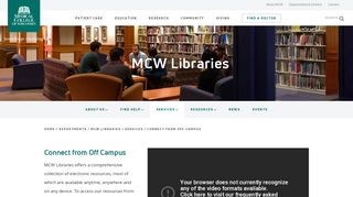 
                            3. Connect from Off Campus | MCW Libraries | Medical College of ...