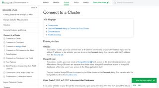 
                            6. Connect to a Cluster — MongoDB Atlas